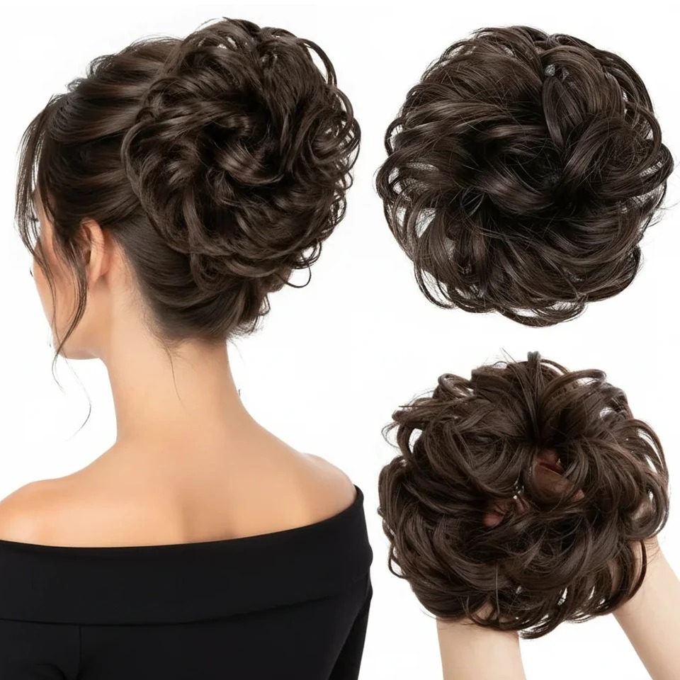 Claw Clip Messy Bun Hair Piece - Acessório de Cabelo Elegante com Coque