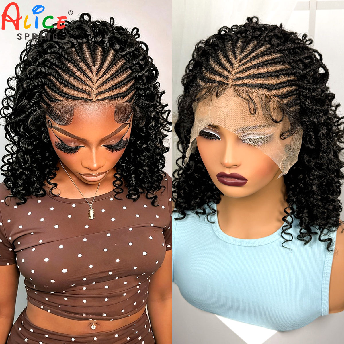 Synthetic Braided Wigs For Black Women - Perucas Trançadas Naturais de 16 Polegadas