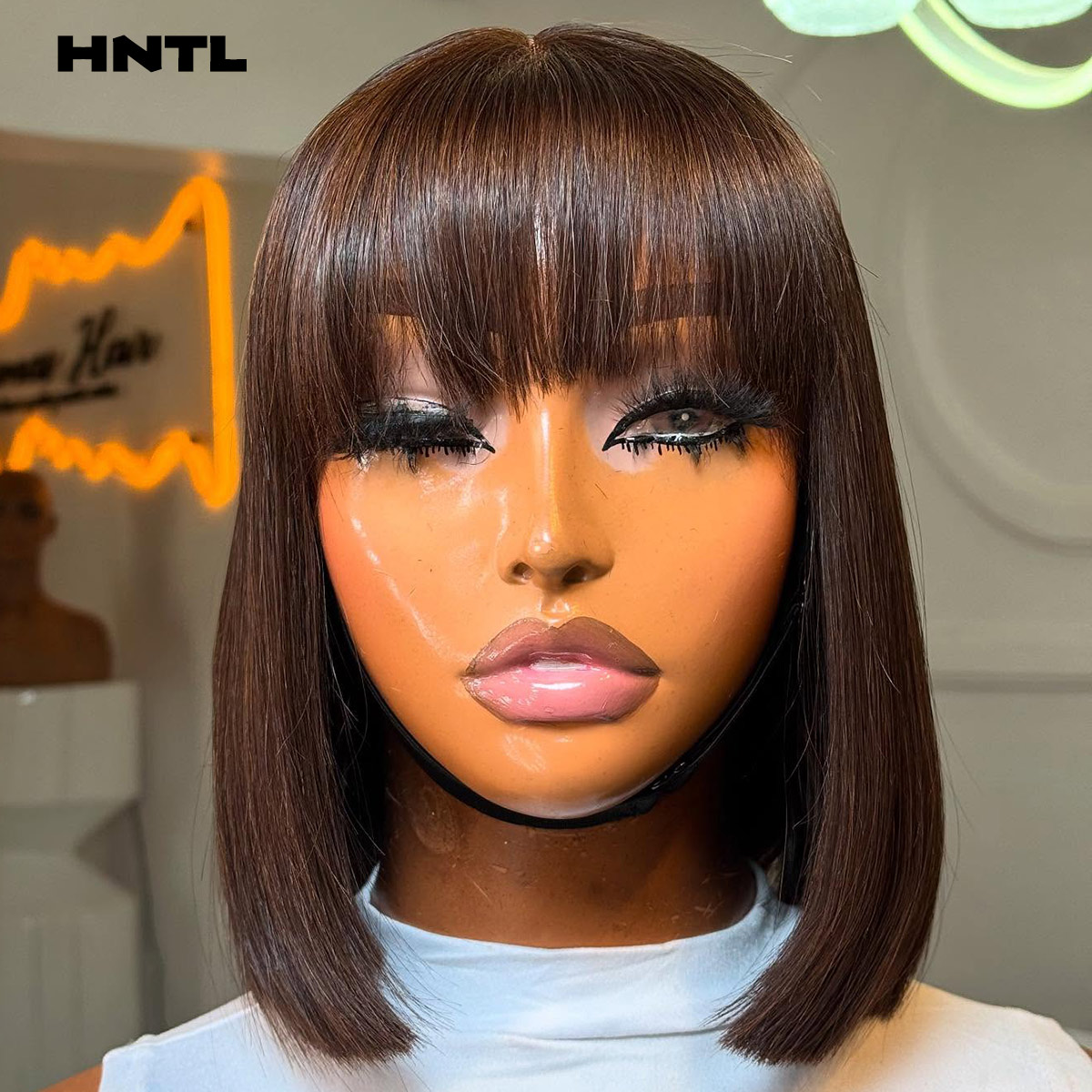 Peruca Bob de Cabelo Humano Ma - Pre Parted 13X4 Lace Front Bob Wig avaliação e preço