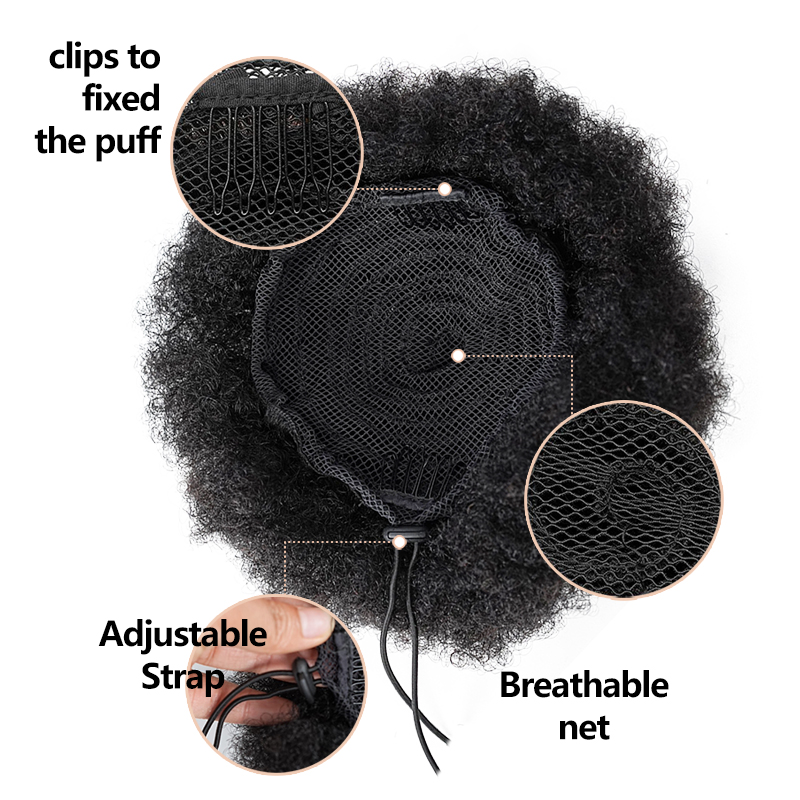 8 Polegada afro puff cordão ra - Drawstring Afro Curly Puff Ponytail avaliação e preço