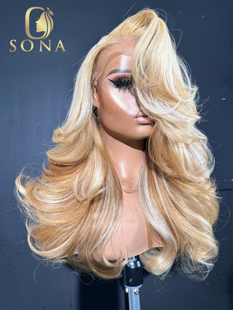 613 #   27 #   Peruca de Cabel - 613 Blonde Body Wave Lace Front Wig avaliação e preço