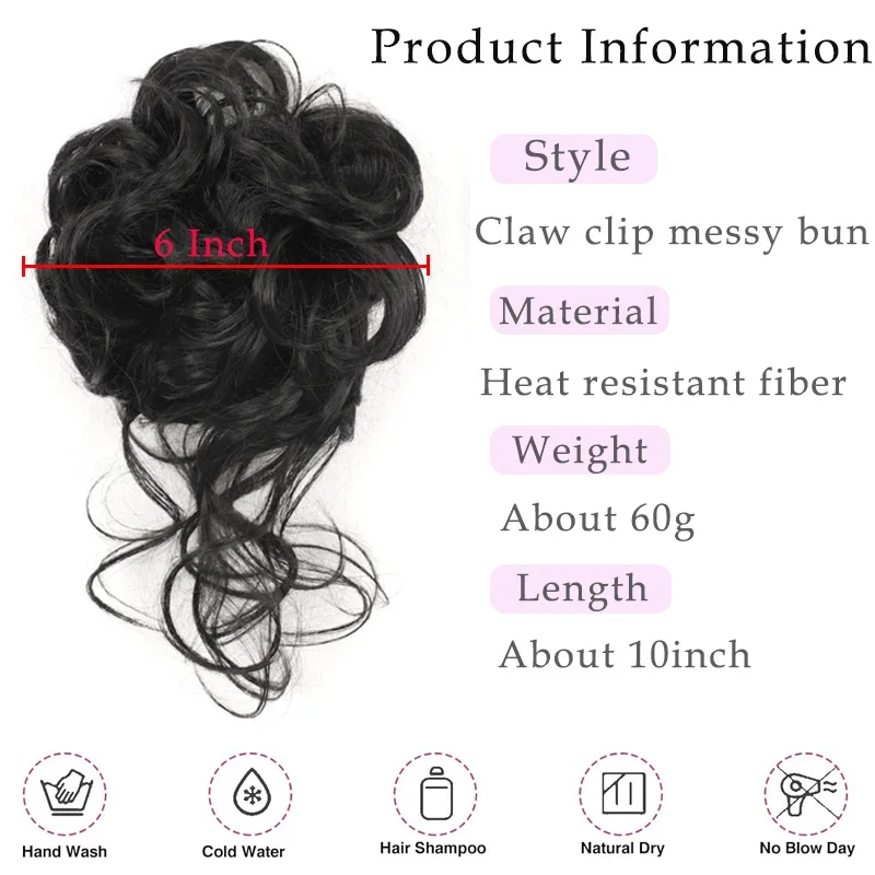 Pedaços de cabelo bagunçados p - Claw Clip Messy Bun Hair Piece avaliação e preço