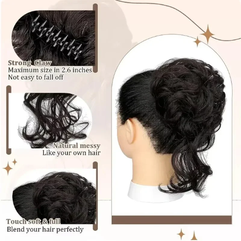 Pedaços de cabelo bagunçados p - Claw Clip Messy Bun Hair Piece avaliação e preço