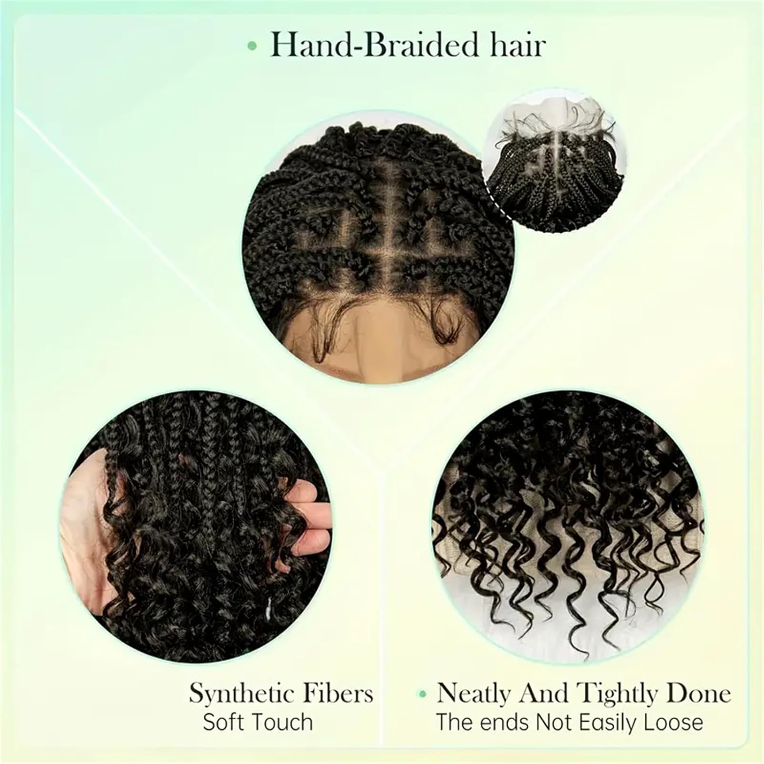 Peruca Trançada Curta Sem Nós  - Synthetic Braided Wigs For Black Women avaliação e preço