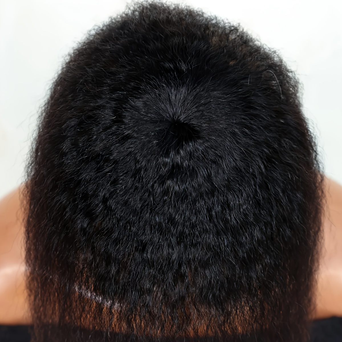 Kinky reta topper cabelo com f - Hair Clips avaliação e preço