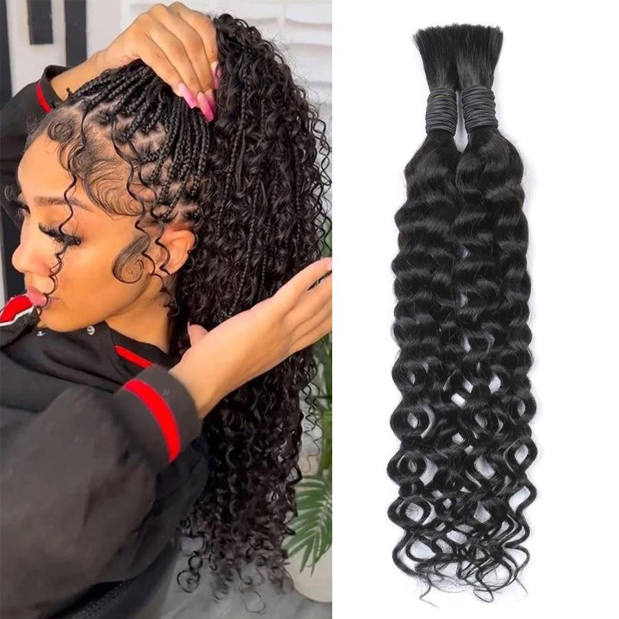 Cabelo Humano Ondulado Boho pa - Water Wave Bulk Human Hair For Braiding avaliação e preço