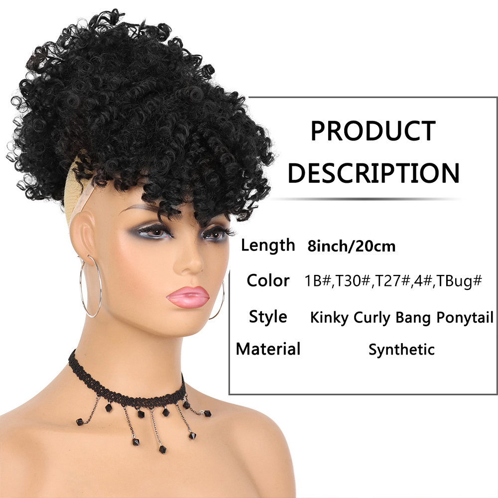 Rabo de cavalo afro puff com c - Drawstring Afro Curly Puff Ponytail avaliação e preço